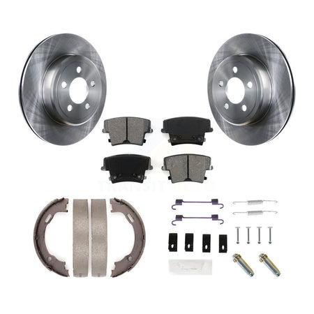 Rear Disc Rotors Semi-Metallic Pads Parking Shoes And Hardware Kit For Dodge Chrysler 300 K8S-104919
