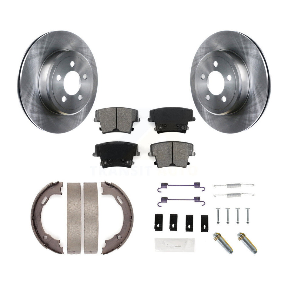 Rear Disc Rotors Semi-Metallic Pads Parking Shoes And Hardware Kit For Dodge Chrysler 300 K8S-104919