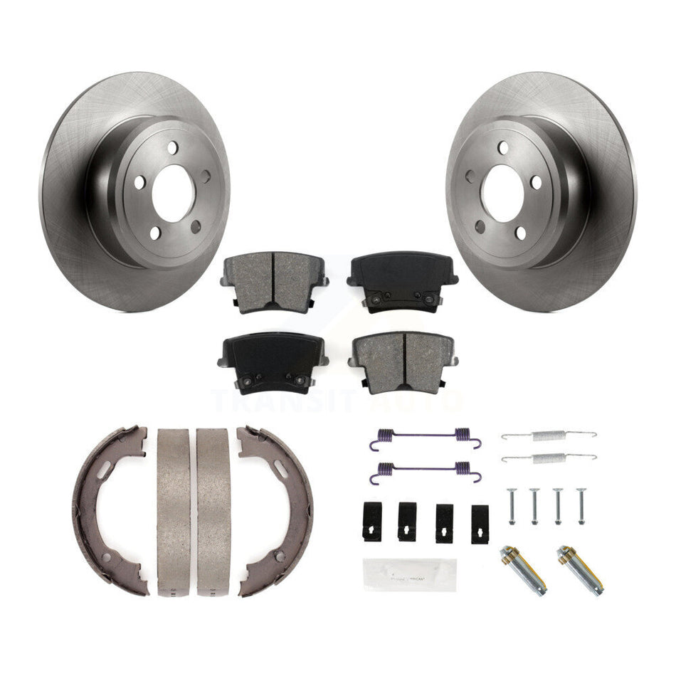 Rear Disc Rotors Semi-Metallic Pads Parking Shoes And Hardware Kit For Dodge Chrysler 300 K8S-104920