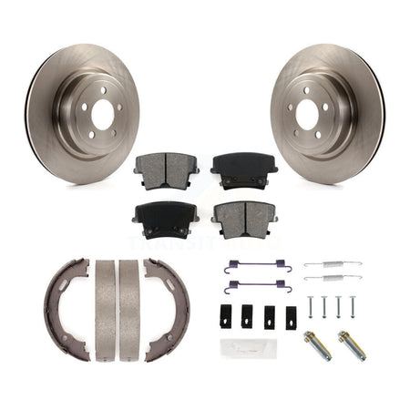 Rear Disc Rotors Semi-Metallic Pads Parking Shoes & Hardware Kit For Dodge Charger Magnum K8S-104922