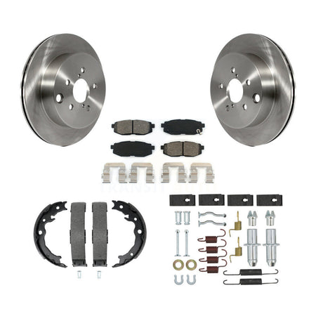 Rear Disc Rotors Semi-Metallic Pads Parking Shoes & Hardware Kit For Subaru Forester 2.0L K8S-104932