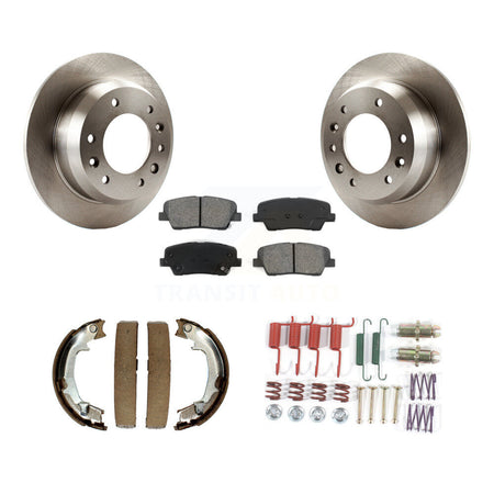 Rear Disc Rotors Semi-Metallic Pads Parking Shoes And Hardware Kit For Kia Sedona Hyundai K8S-104946