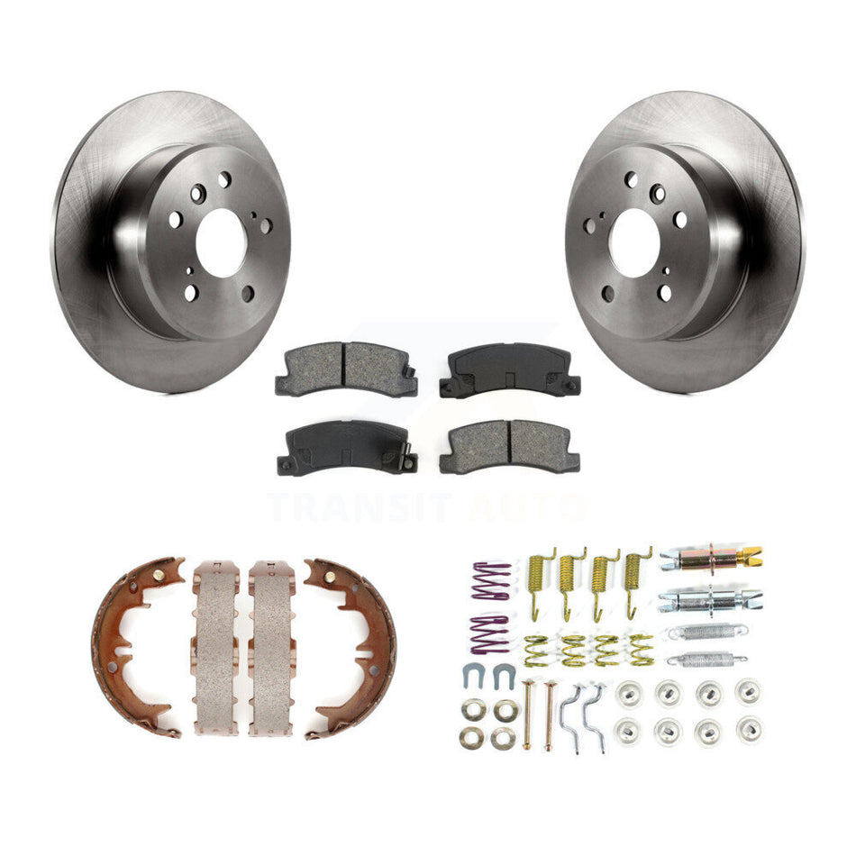 Rear Disc Rotors Semi-Metallic Pads Parking Shoes And Hardware Kit For Lexus Toyota Camry K8S-104956