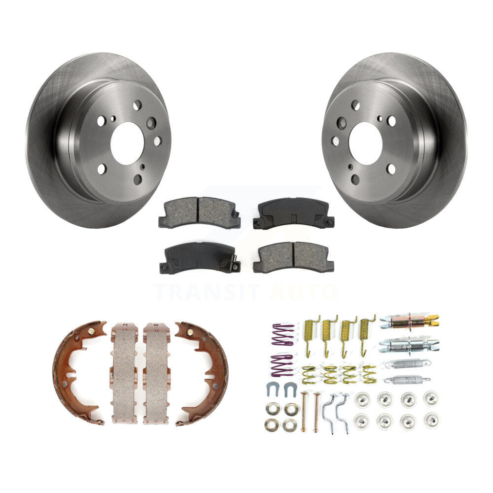 Rear Disc Rotors Semi-Metallic Pads Parking Shoes & Hardware Kit For Toyota Camry Solara K8S-104957