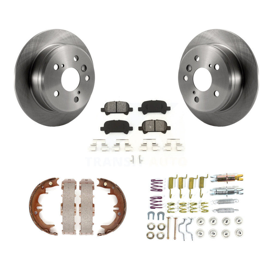 Rear Disc Rotors Semi-Metallic Pads Parking Shoes & Hardware Kit For Toyota Camry Solara K8S-104962