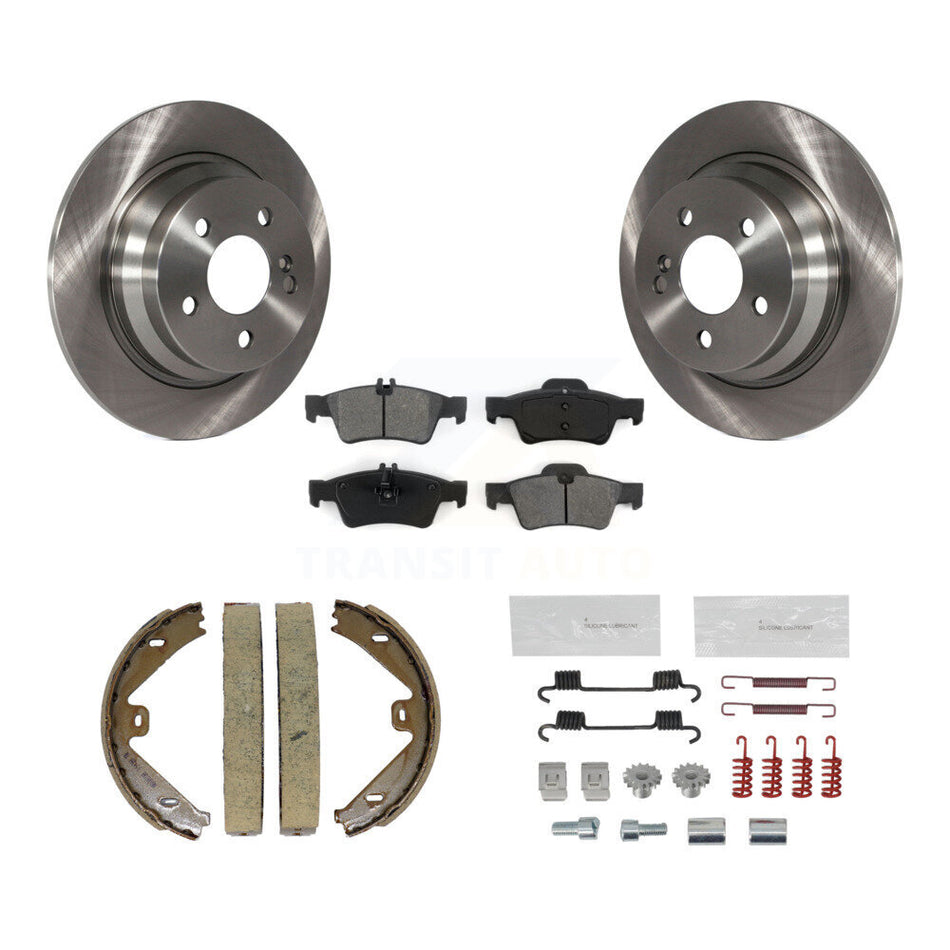 Rear Disc Rotors Semi-Metallic Pads Parking Shoes And Hardware Kit For Mercedes-Benz E250 K8S-104970