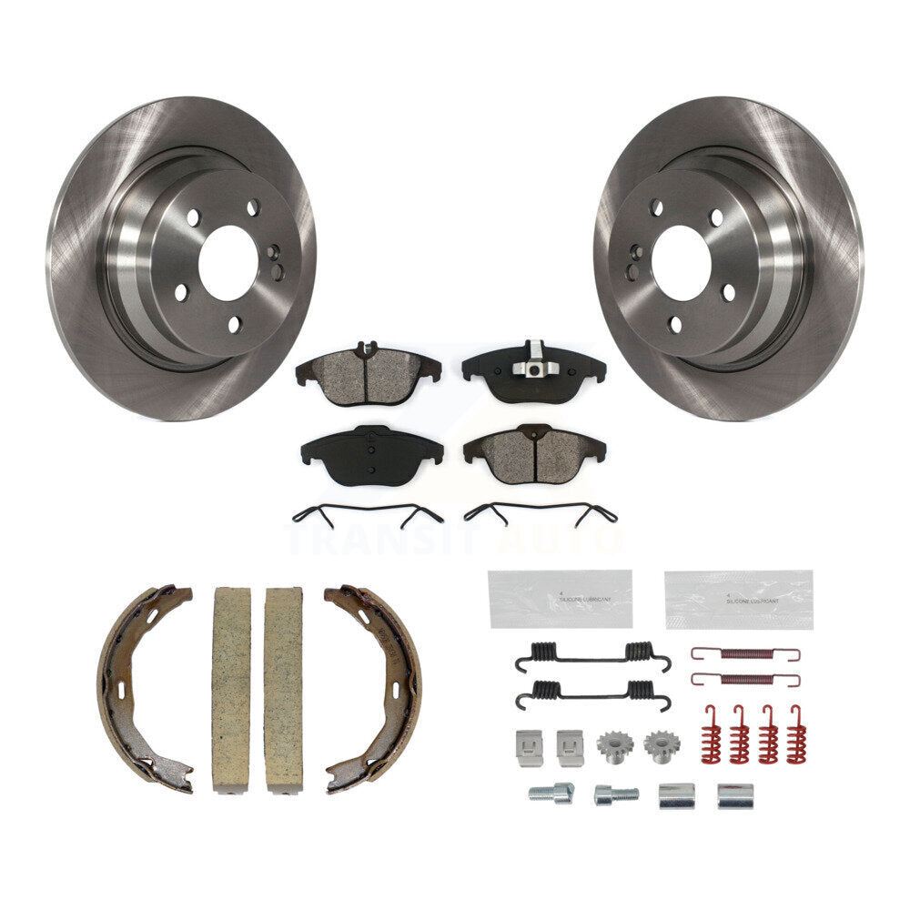 Rear Disc Rotors Semi-Metallic Pads Parking Shoes And Hardware Kit For Mercedes-Benz E350 K8S-104971