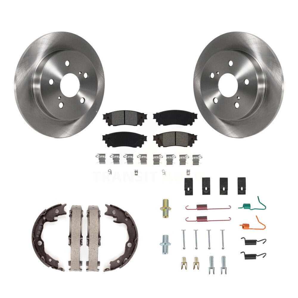 Rear Disc Rotors Semi-Metallic Pads Parking Brake Shoes And Hardware Kit For Toyota Camry K8S-104973