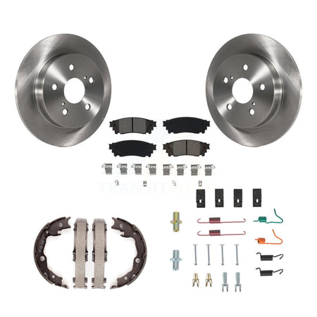 Rear Disc Rotors Semi-Metallic Pads Parking Brake Shoes And Hardware Kit For Toyota Camry K8S-104973