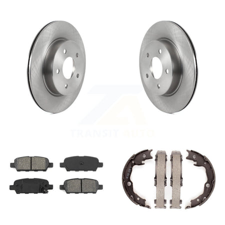 Rear Disc Rotors Semi-Metallic Pads And Parking Brake Shoes Kit For Nissan LEAF K8S-104979