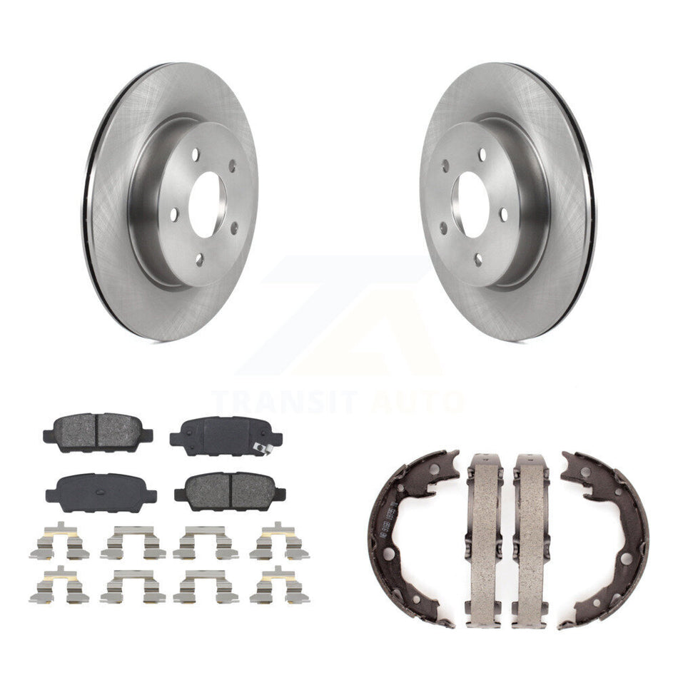 Rear Disc Rotors Semi-Metallic Pads And Parking Brake Shoes Kit For Nissan LEAF K8S-104979