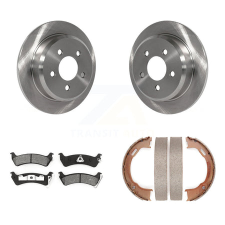 Rear Disc Rotors Semi-Metallic Pads And Parking Brake Shoes Kit For Jeep Grand Cherokee K8S-104984