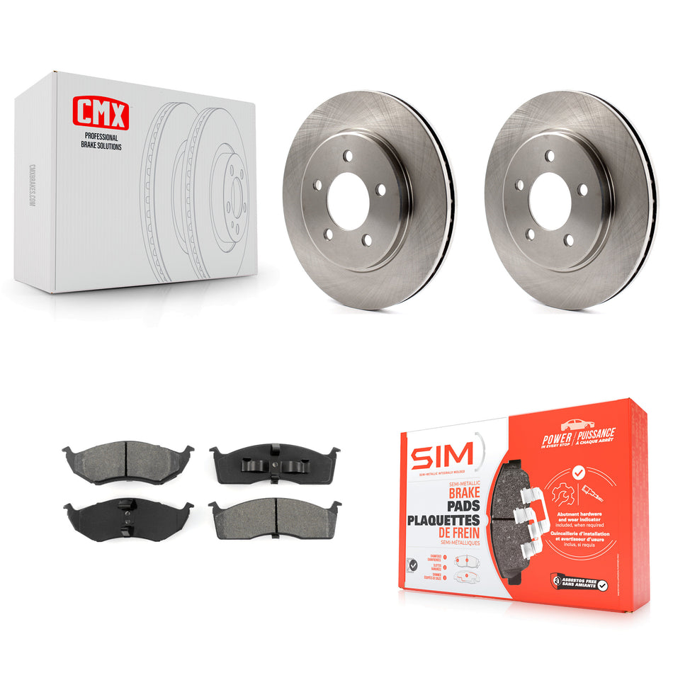 Front Brake Rotors Semi-Metallic Pad Kit For Dodge Caravan Grand Plymouth Prowler Voyager K8S-104995