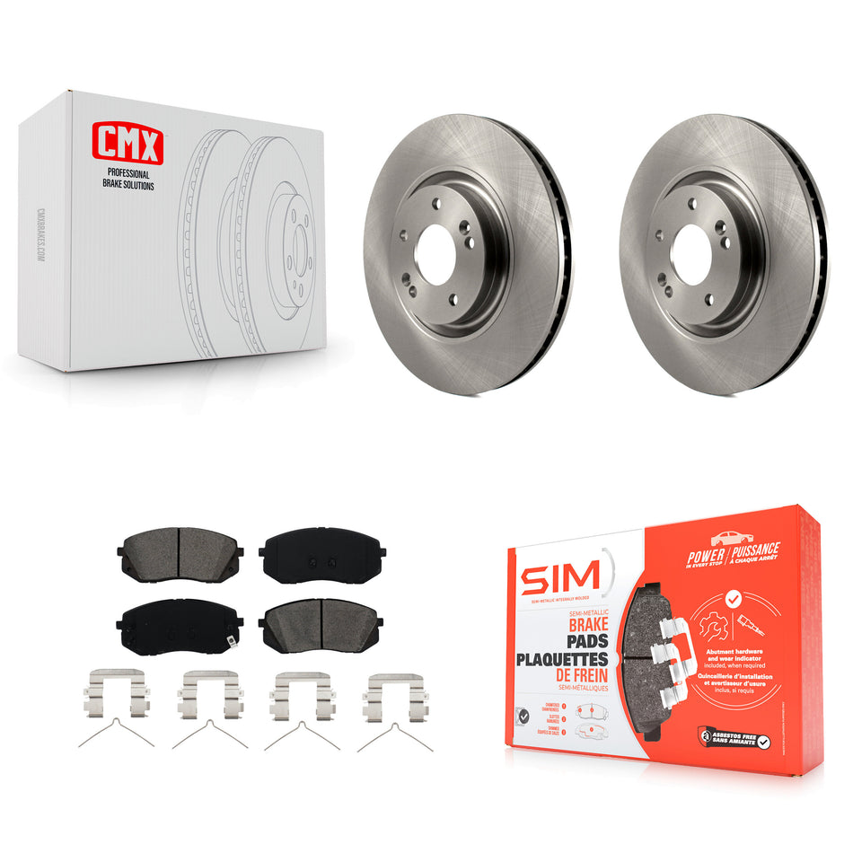 Front Brake Rotors & Semi-Metallic Pad Kit For Kia Optima With 320mm Diameter Rotor K8S-104997