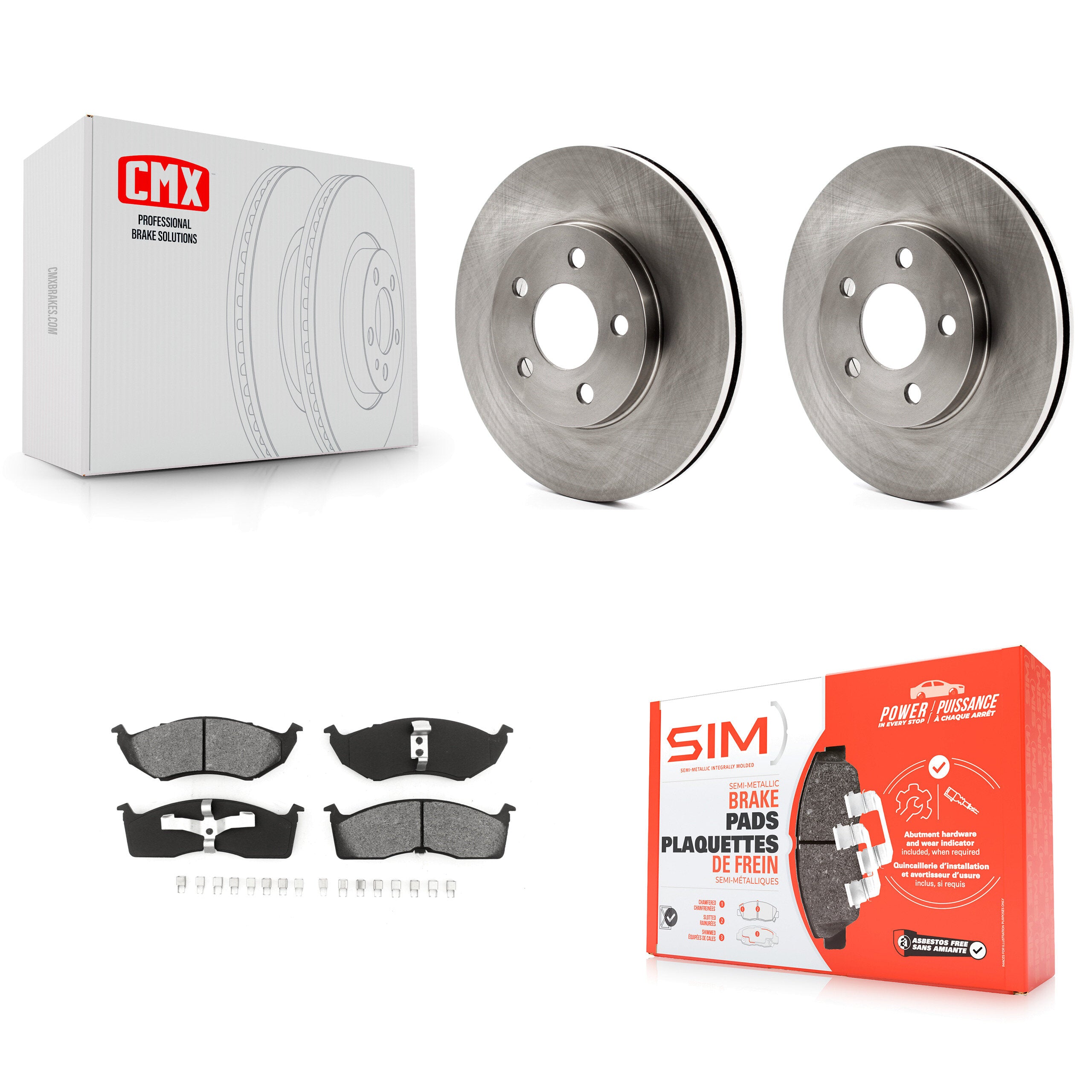 Front Disc Brake Rotors And Semi-Metallic Pad Kit For Neon Dodge Chrysler Plymouth SX 2.0 K8S-104999