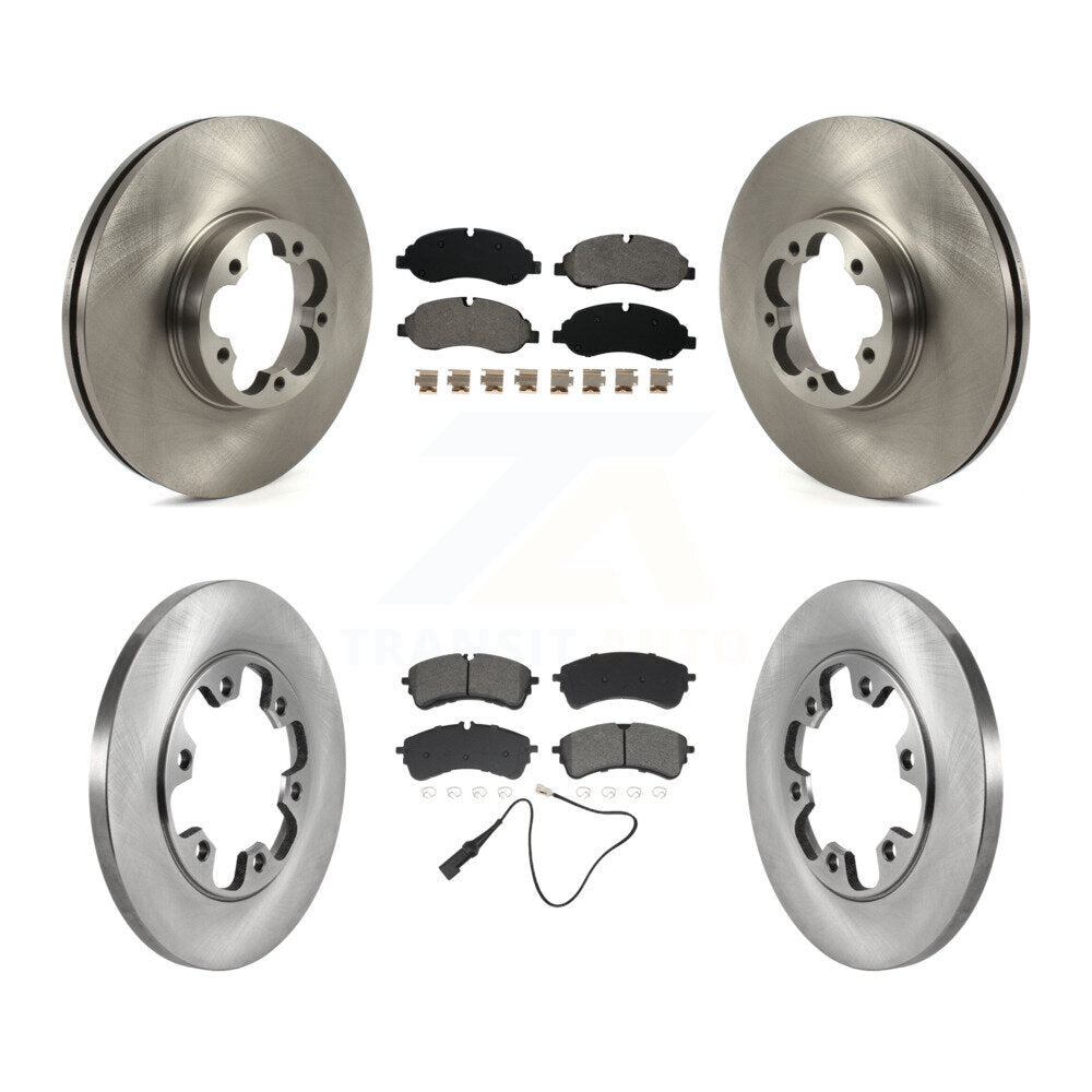 Front Rear Disc Brake Rotors And Semi-Metallic Pads Kit For 2023 Ford Transit-350 HD RWD K8S-105007