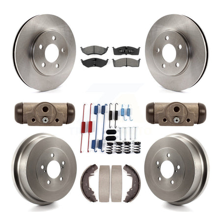 Front Rear Disc Brake Rotor Semi-Metallic Pad & Drum Kit (9Pc) For Chrysler Grand Voyager K8S-105033