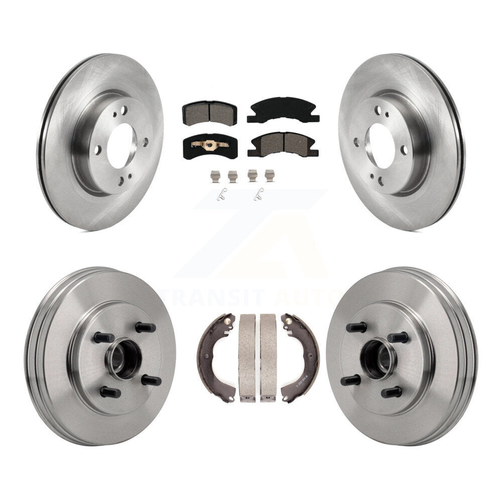 Front Rear Disc Brake Rotor Semi-Metallic Pad Drum Kit For 2017-2023 Mitsubishi Mirage G4 K8S-105034