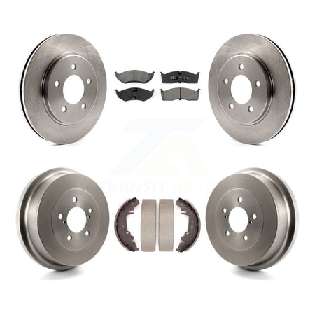 Front Rear Brake Rotor Semi-Metallic Pad Drum Kit For Dodge Caravan Grand Plymouth Town & K8S-105035