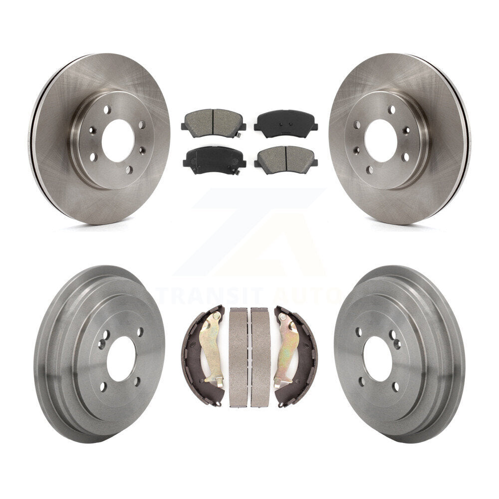 Front Rear Disc Brake Rotors Semi-Metallic Pads And Drum Kit For Kia Rio K8S-105038