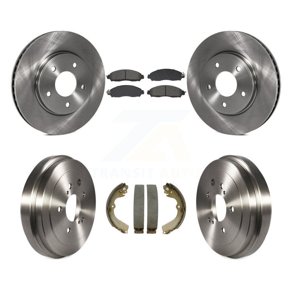 Front Rear Brake Rotor Semi-Metallic Pad & Drum Kit For Nissan NV200 Without Taxi Package K8S-105040
