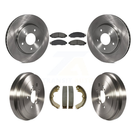 Front Rear Brake Rotor Semi-Metallic Pad & Drum Kit For Nissan NV200 Without Taxi Package K8S-105040