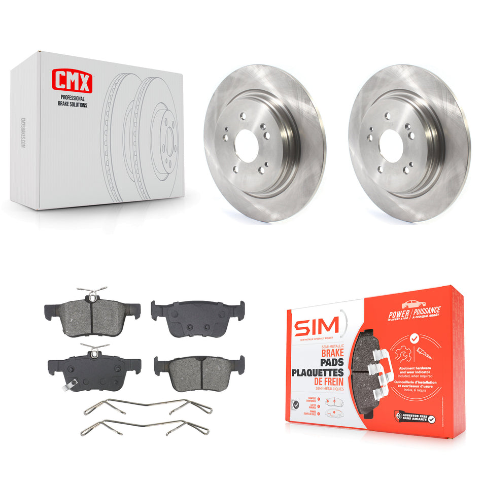 Rear Disc Brake Rotors And Semi-Metallic Pads Kit For 2022-2024 Acura RDX K8S-105047