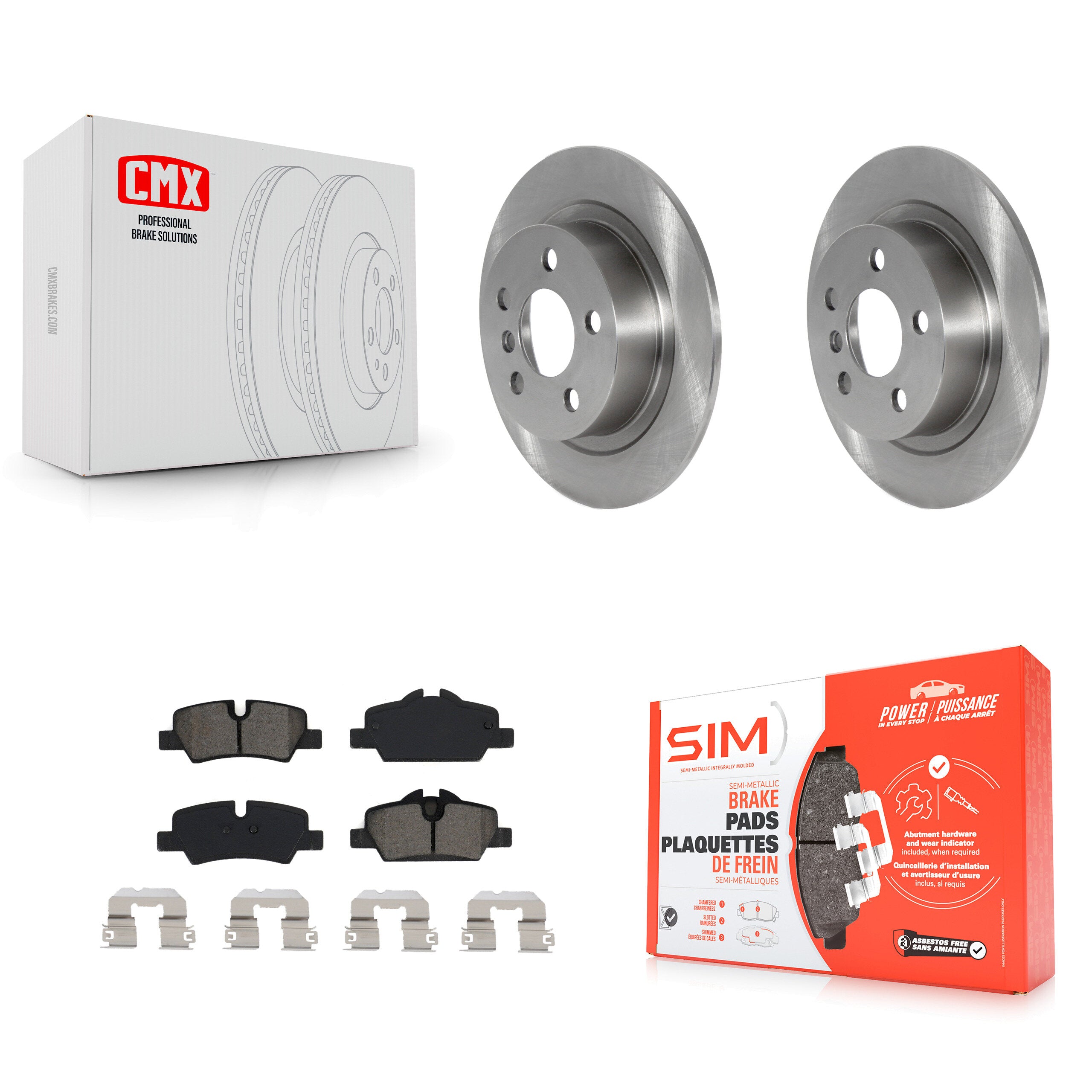 Rear Brake Rotor & Semi-Metallic Pad Kit For 20-22 Mini Cooper BATTERY EV (EV BEV) engine K8S-105049