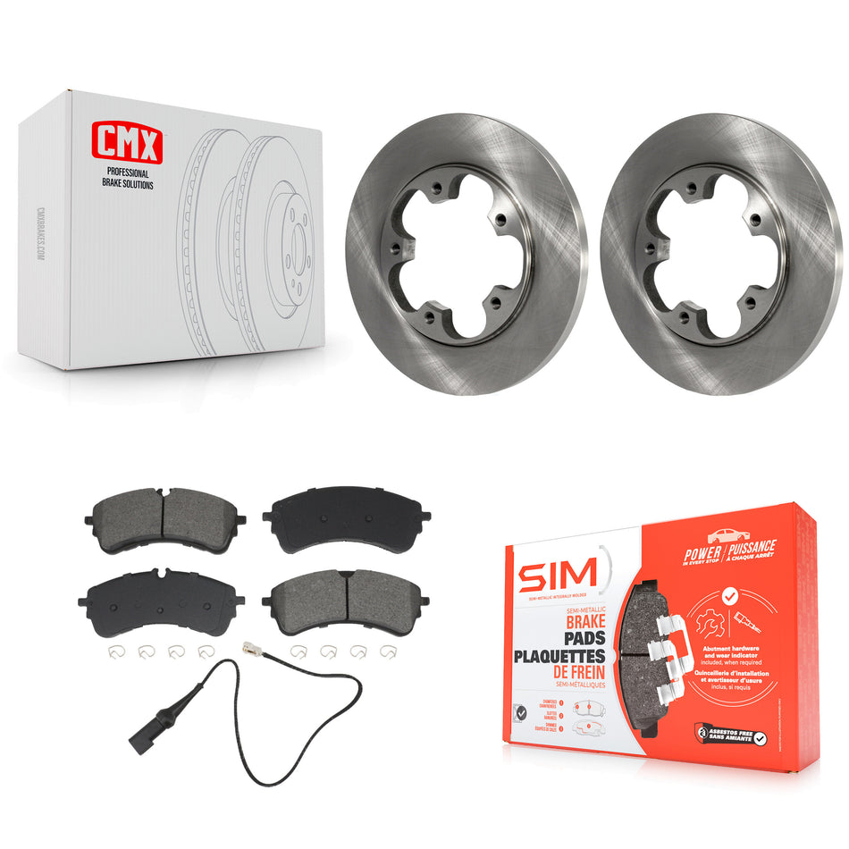 Rear Disc Brake Rotors Semi-Metallic Pad Kit For Ford Transit-250 Transit-150 Transit-350 K8S-105052