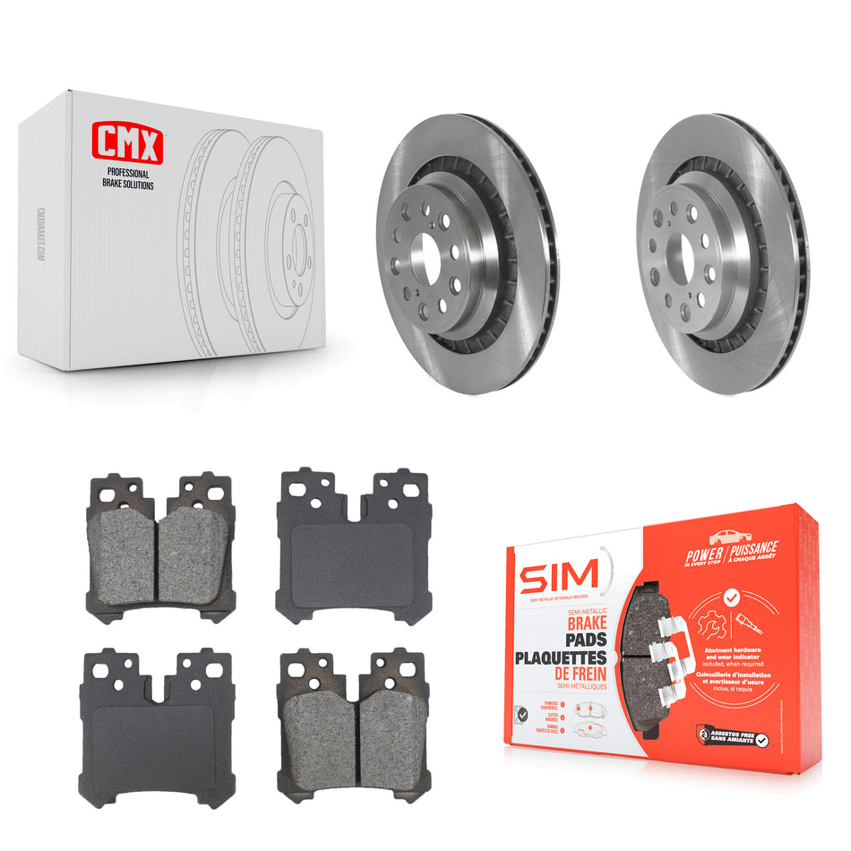Rear Disc Brake Rotors And Semi-Metallic Pads Kit For Lexus LS460 LS600h K8S-105060