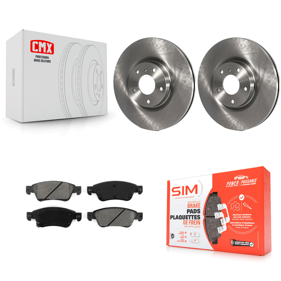 Front Brake Rotors Semi-Metallic Pad Kit For 2009-2013 INFINITI G37 Without Brembo Brakes K8S-105066