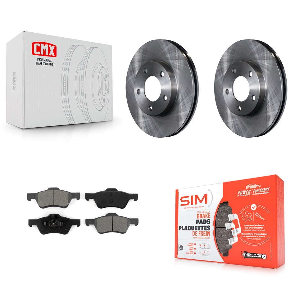 Front Disc Brake Rotors And Semi-Metallic Pads Kit For Mercury Mariner K8S-105072