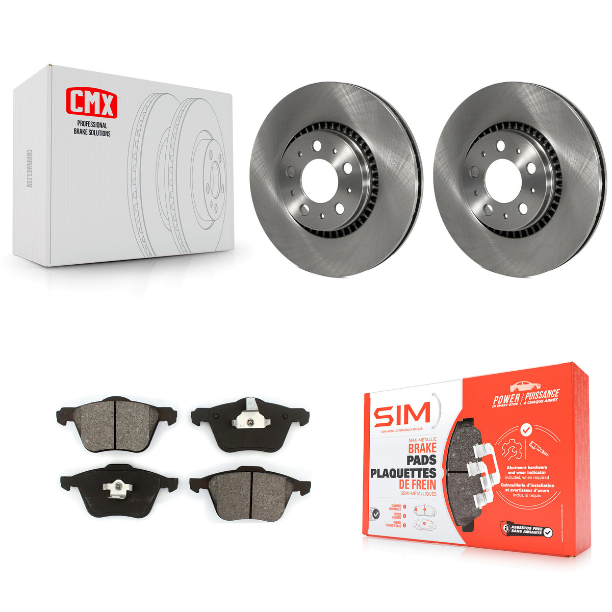 Front Brake Rotor And Semi-Metallic Pad Kit For Volvo S60 With 305mm Diameter K8S-105076