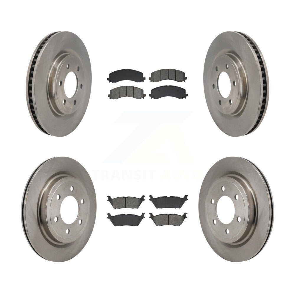 Front Rear Disc Brake Rotors And Semi-Metallic Pads Kit For Ford F-150 Lightning K8S-105081