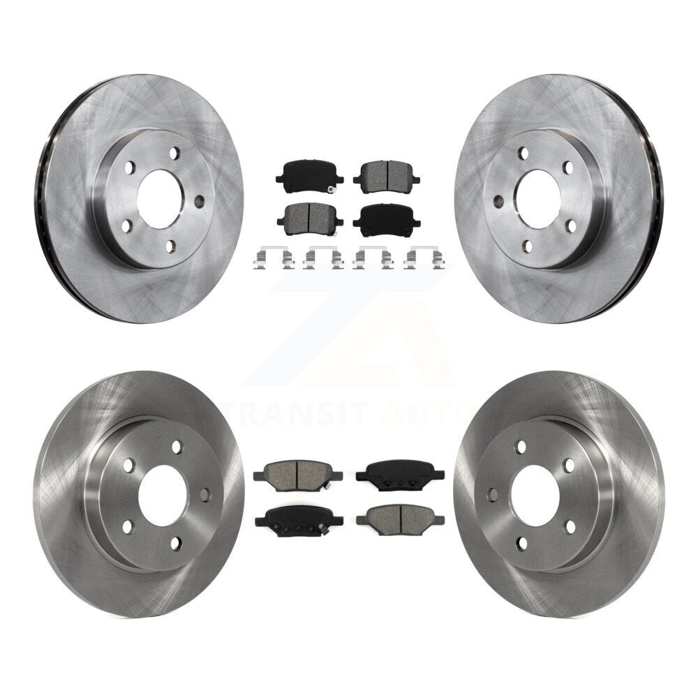 Front Rear Brake Rotors & Semi-Metallic Pad Kit For 2007-2008 Pontiac G5 Disc rear brakes K8S-105083