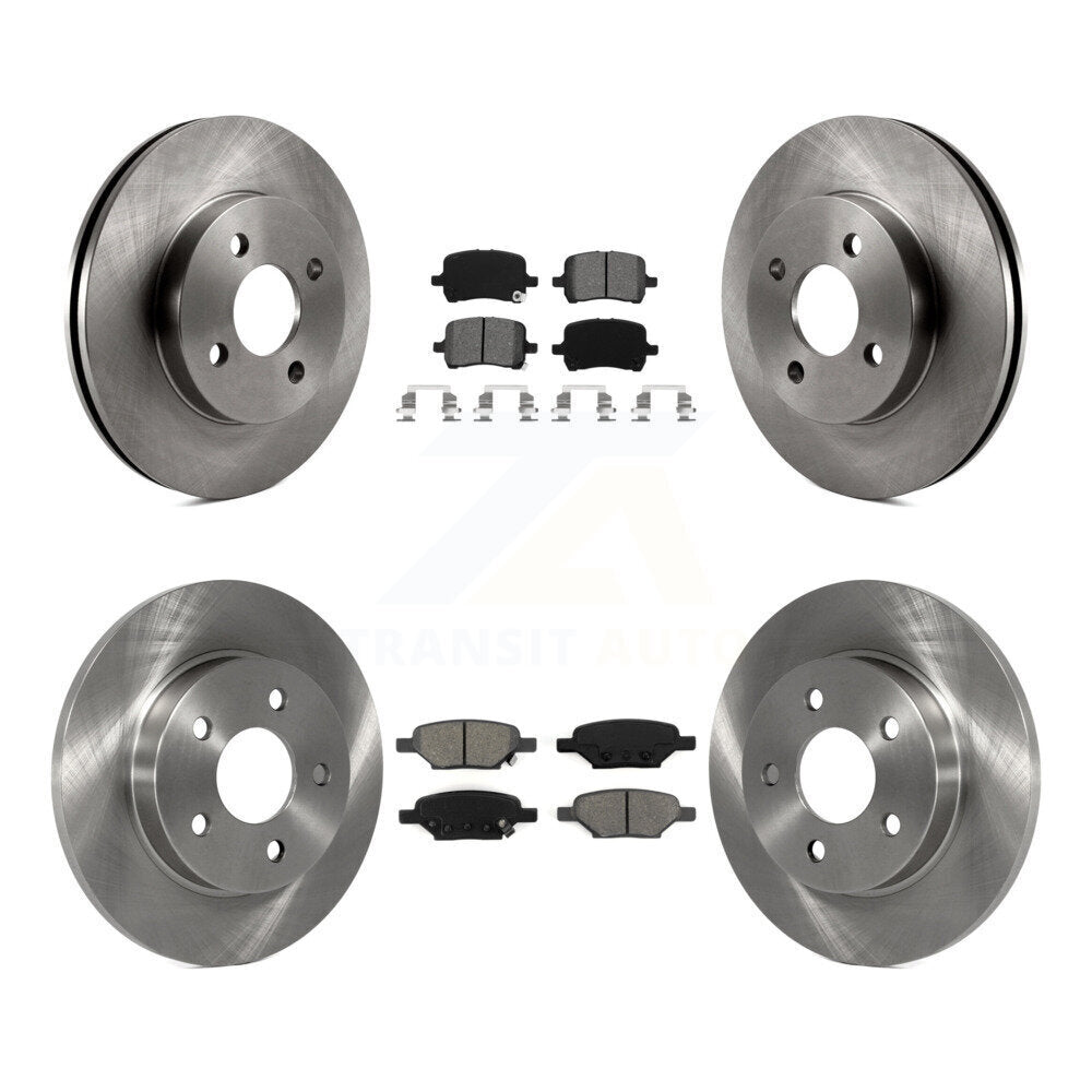 Front Rear Brake Rotors & Semi-Metallic Pad Kit For 2007-2008 Pontiac G5 Disc rear brakes K8S-105084