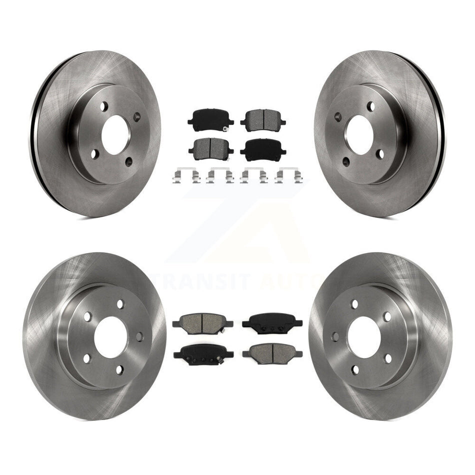 Front Rear Brake Rotors & Semi-Metallic Pad Kit For 2007-2008 Pontiac G5 Disc rear brakes K8S-105084
