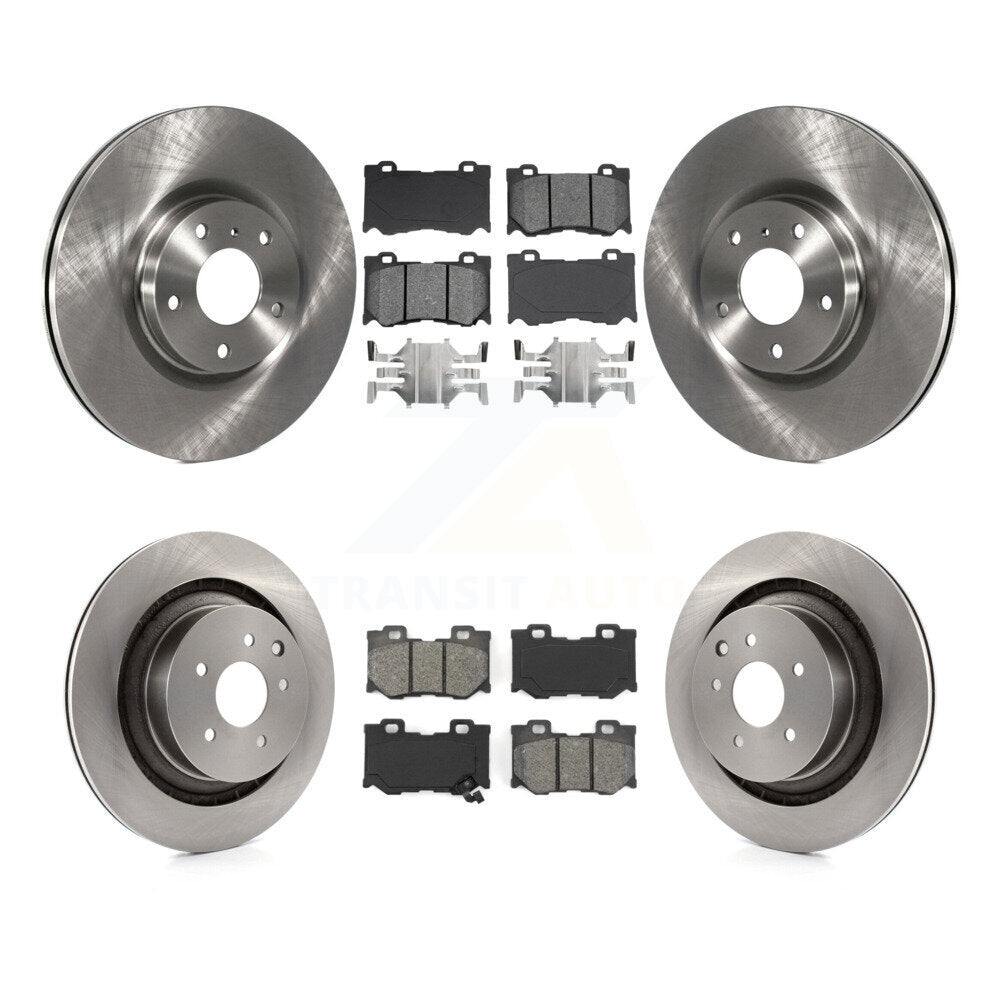 Front Rear Brake Rotors & Semi-Metallic Pad Kit For 09-13 INFINITI G37 With Brembo Brakes K8S-105092