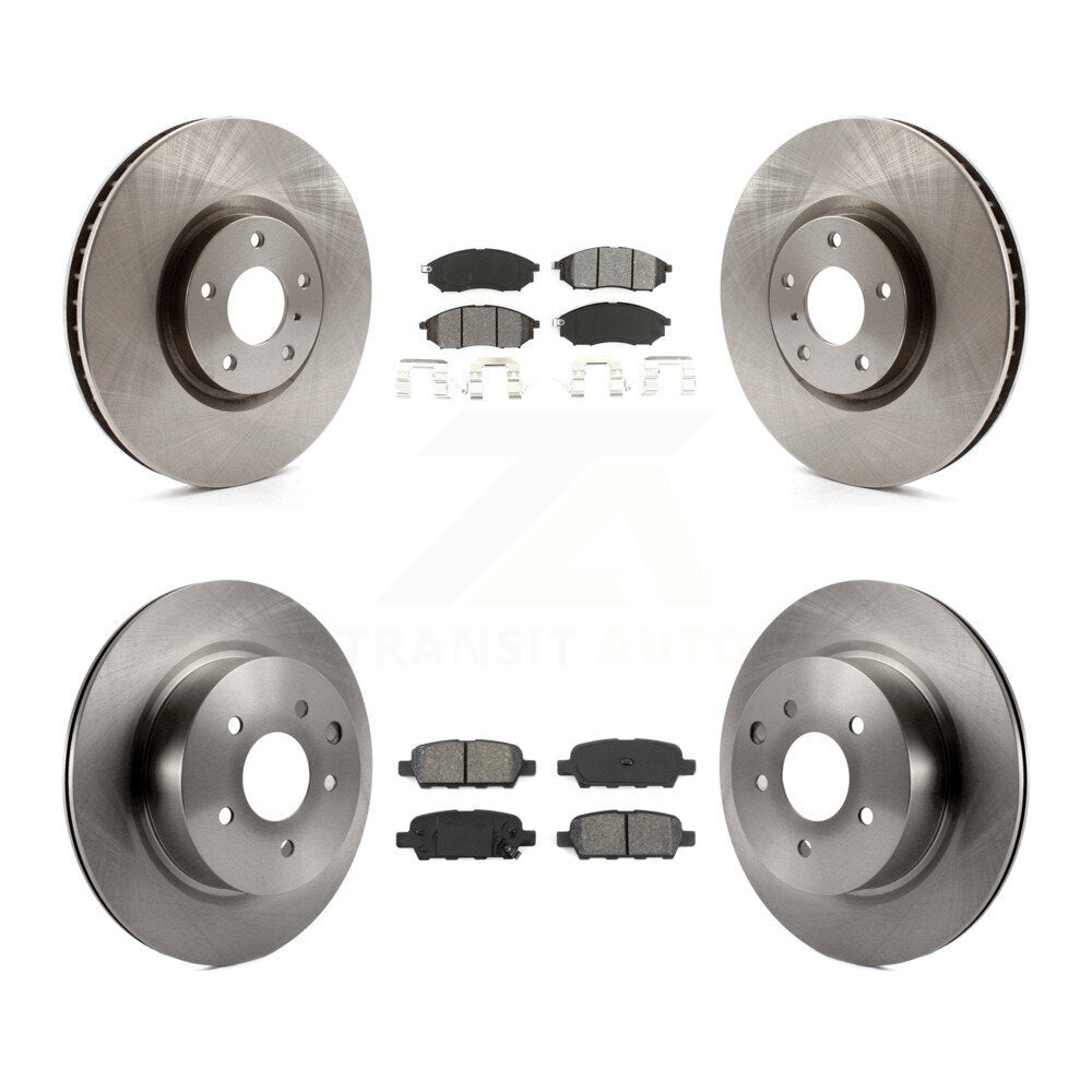 Front Rear Brake Rotor Semi-Metallic Pad Kit For 09-13 INFINITI G37 Without Brembo Brakes K8S-105093