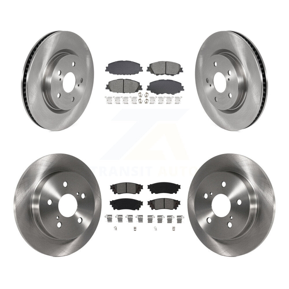 Front Rear Disc Brake Rotors And Semi-Metallic Pads Kit For 2023 Toyota Prius AWD K8S-105097