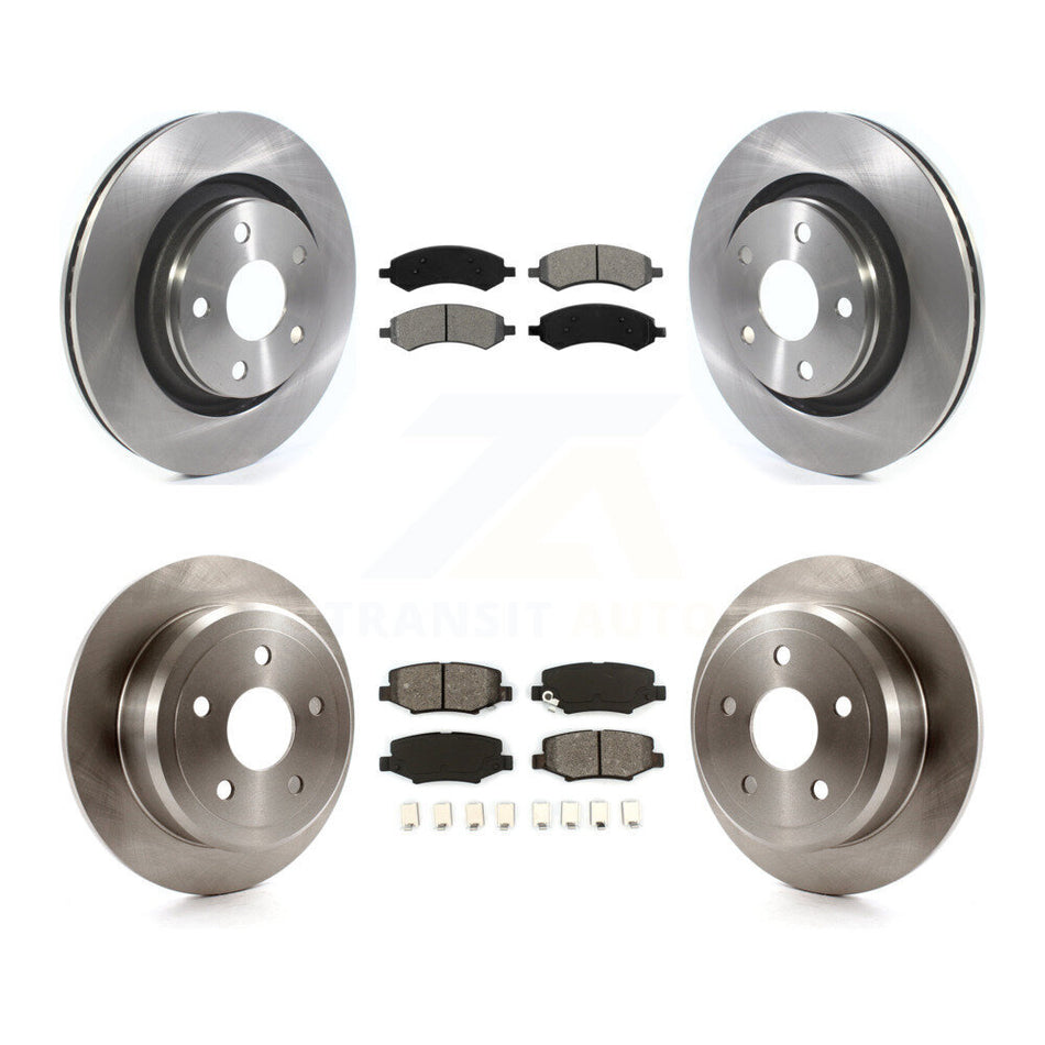 Front Rear Disc Brake Rotors And Semi-Metallic Pads Kit For Jeep Wrangler JK K8S-105099