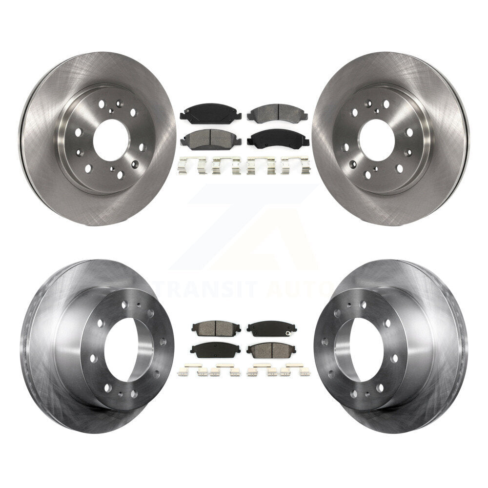 Front Rear Brake Rotor And Semi-Metallic Pad Kit For 2011 Chevrolet Silverado 1500 Hybrid K8S-105100