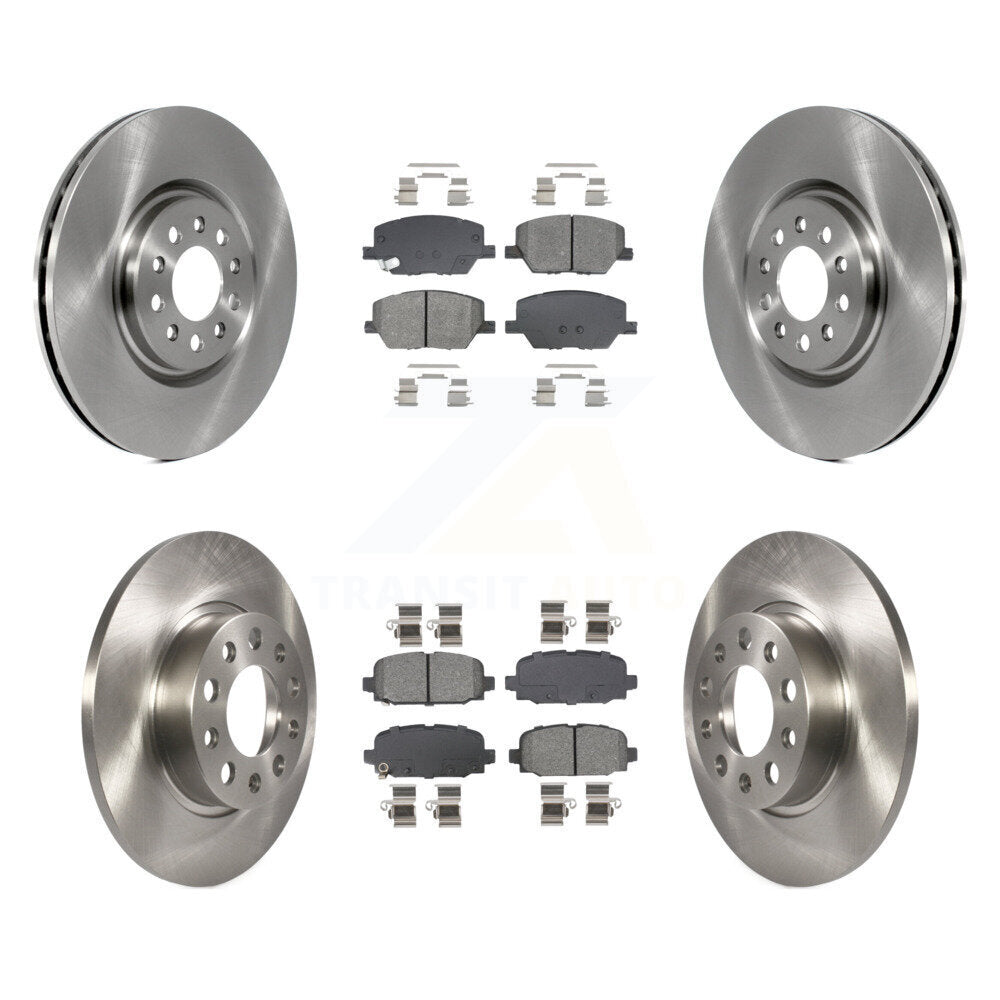Front Rear Disc Brake Rotors And Semi-Metallic Pads Kit For 2023 Jeep Compass K8S-105104