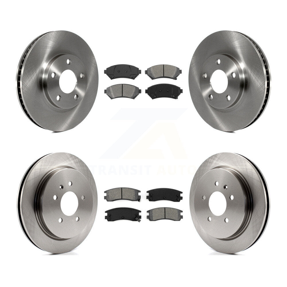 Front Rear Brake Rotors Semi-Metallic Pad Kit For 2004 Cadillac Seville With Vented Rotor K8S-105107