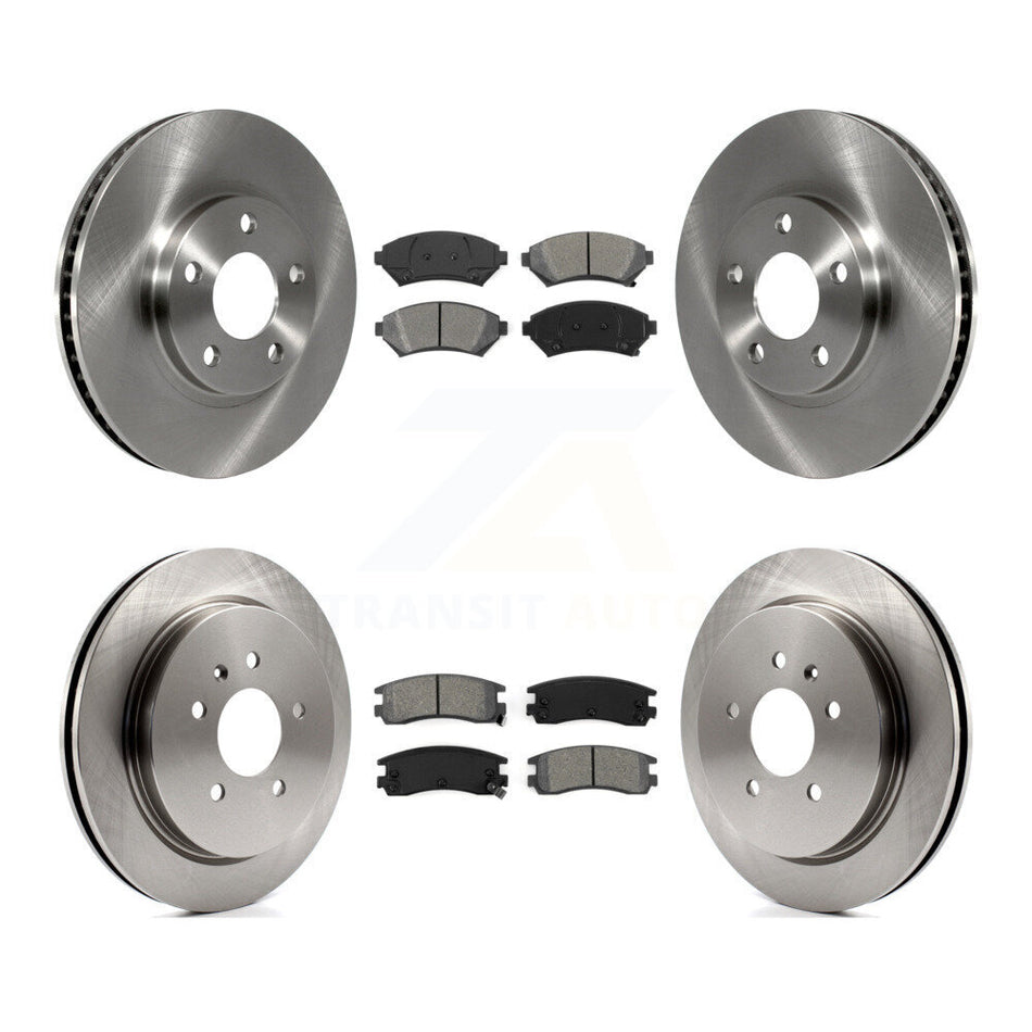 Front Rear Brake Rotors Semi-Metallic Pad Kit For 2004 Cadillac Seville With Vented Rotor K8S-105107