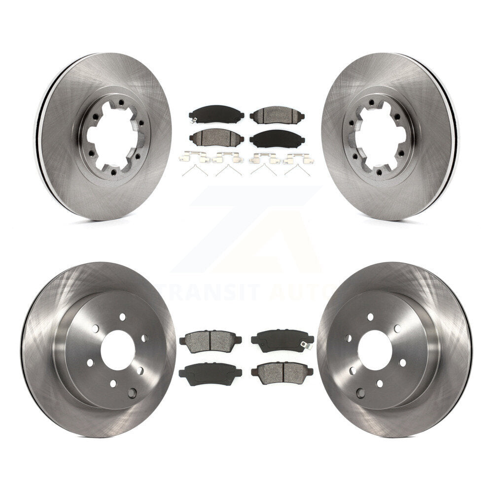 Front Rear Disc Brake Rotor & Semi-Metallic Pad Kit For 2004 Nissan Pathfinder From 08 04 K8S-105112