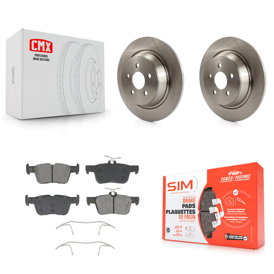 Rear Disc Brake Rotors & Semi-Metallic Pad Kit For 2019-2020 Ford Police Responder Hybrid K8S-105114