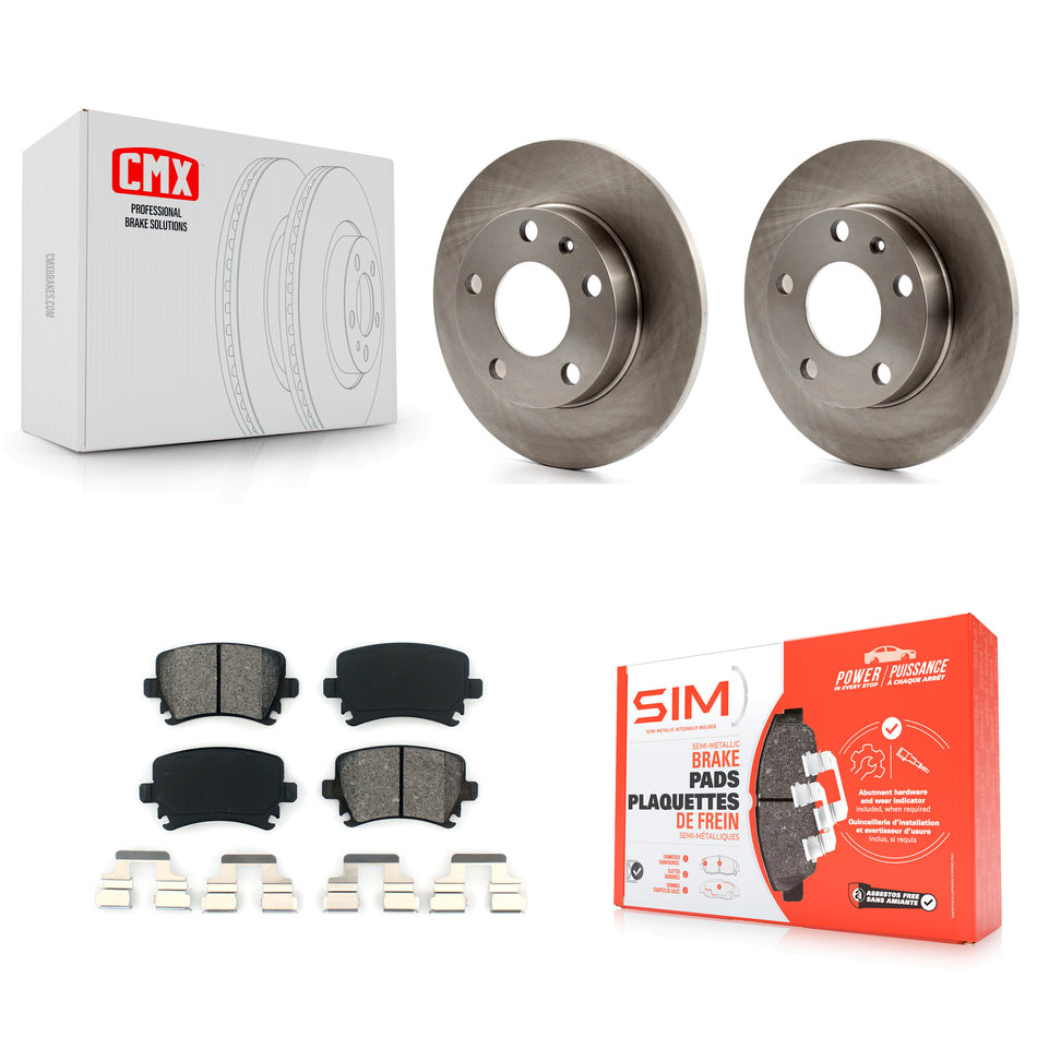 Rear Brake Rotors & Semi-Metallic Pad Kit For 2006 Audi A4 With 245mm Diameter Rotor K8S-105118
