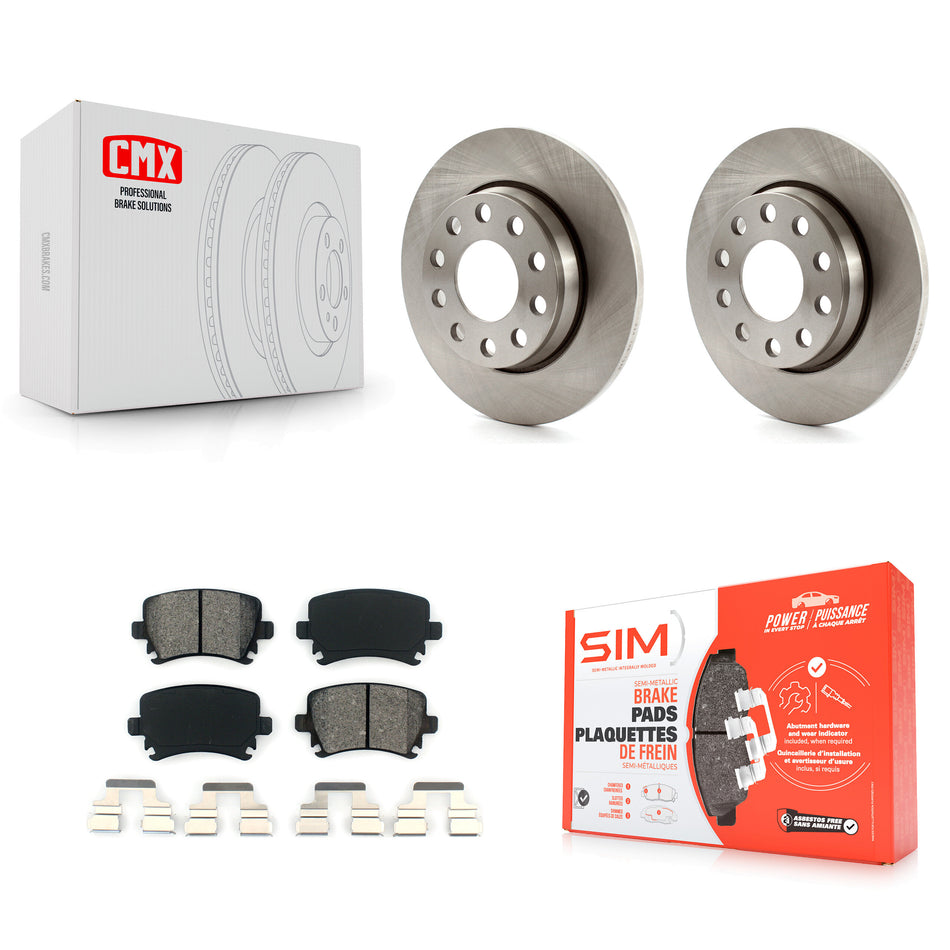 Rear Brake Rotors & Semi-Metallic Pad Kit For 2006 Audi A4 With 255mm Diameter Rotor K8S-105119