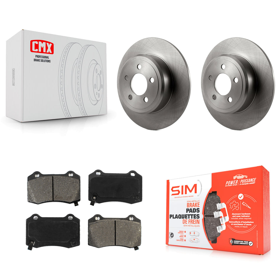 Rear Brake Rotors Semi-Metallic Pad Kit For Chrysler 300 RWD with 3.6L With Brembo Brakes K8S-105121